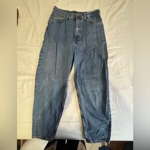 Zara High Rise Baggy Tapered Leg Jeans